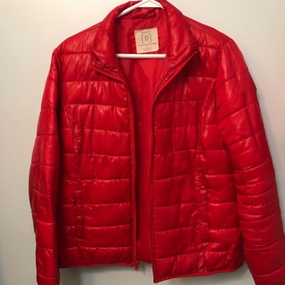 Red lightweight puffer jacket ladies size Large - Picture 2 of 10